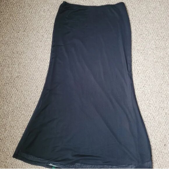 Anthropologie Another Girl Mesh Maxi Black Floral Skirt size L - Picture 4 of 6